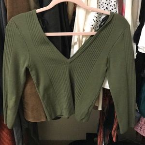 Army green long sleeve top